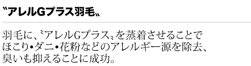 アレルGプラス羽毛